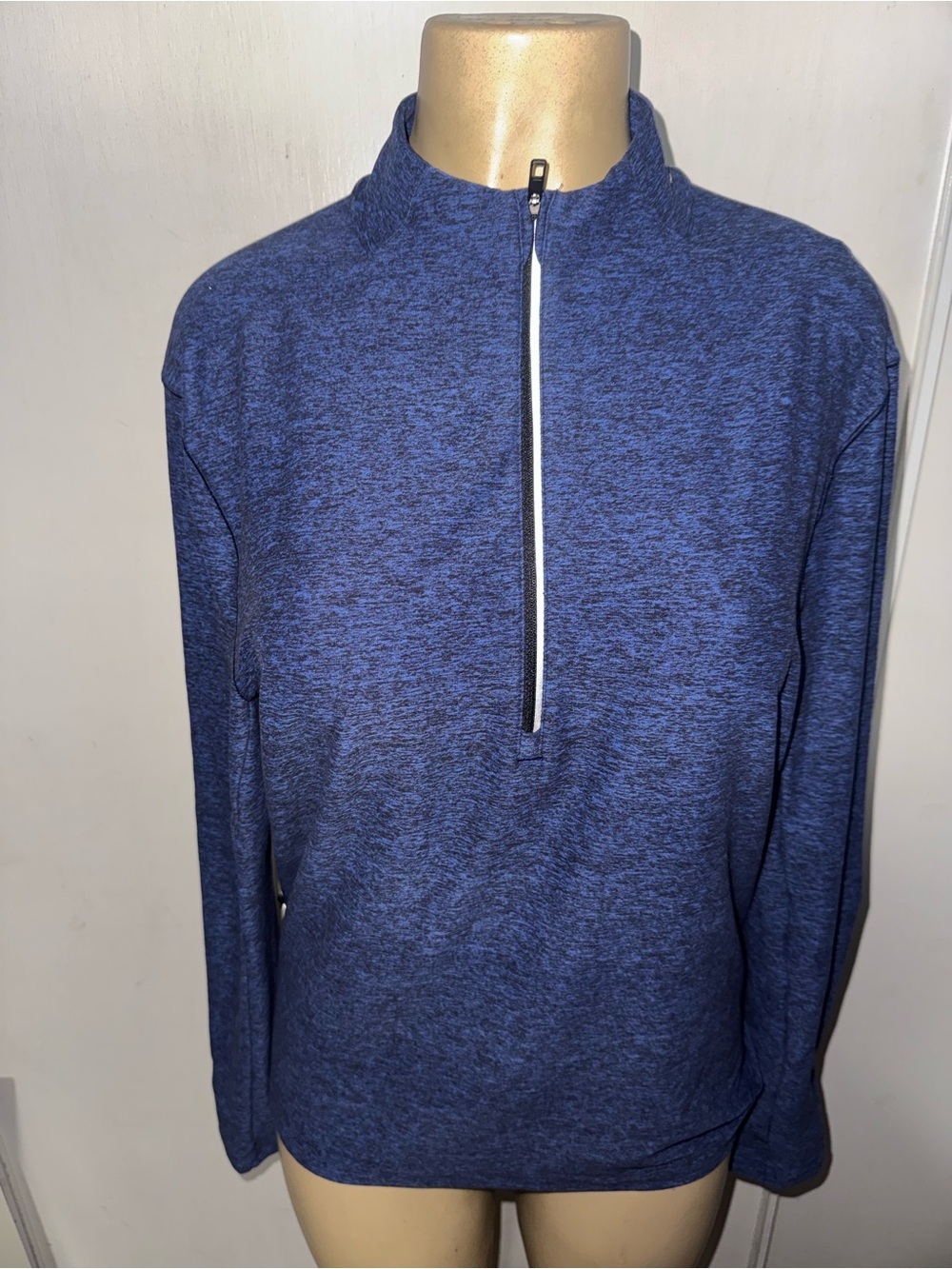 lululemon athletica Men's blue Heather Quarter-Zip Pullover - Picture 4 of 13